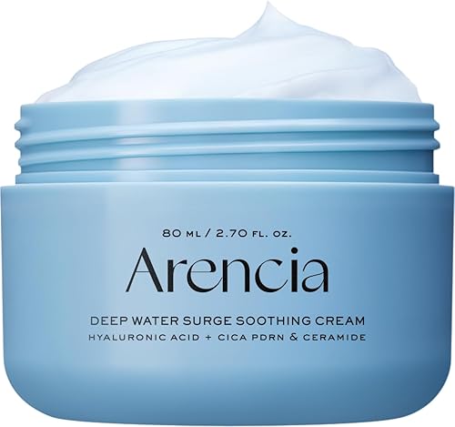 ARENCIA Crema calmante Deep Water Surge, 2.70 fl oz, con ácido hialurónico, Cica PDRN y ceramida