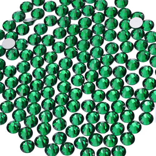 Image of 2000PCS SS20 /5mm Crystal Glass Rhinestones for Bedazzling (Emerald Green) | Flatback Rhinestones for Crafting DIY Nail Art Makeup Decoration, Gems Diomand Charms for Tumbler Shoes Clothing Mug