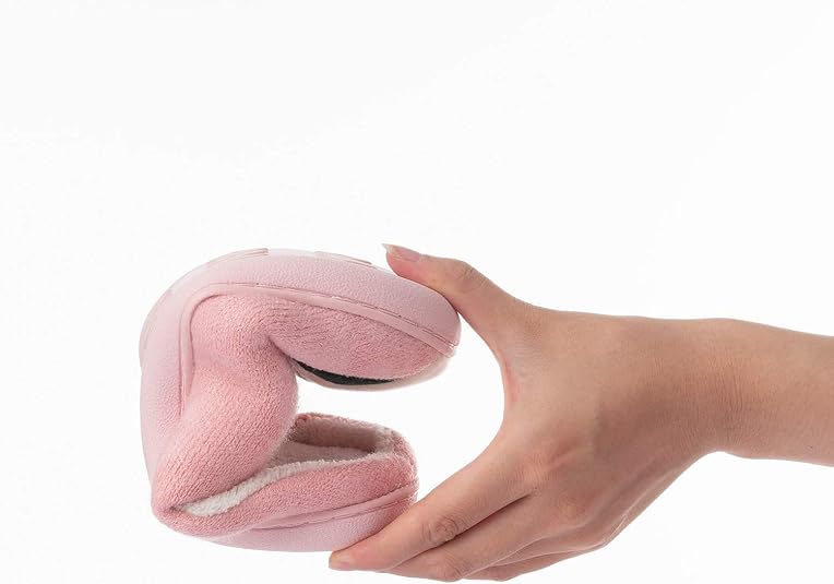 Echoapple - Pantofole da donna unisex in cotone, lavabili, a punta aperta, per interni, comode scarpe in velluto foderate in memory foam, Grigio