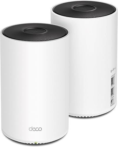 TP-Link Sistema de enrutador de malla Wi-Fi 6 Tri-Band 2 enrutadores de malla Cobertura de hasta 5,500 pies cuadrados Deco W7200 (paquete de 2)