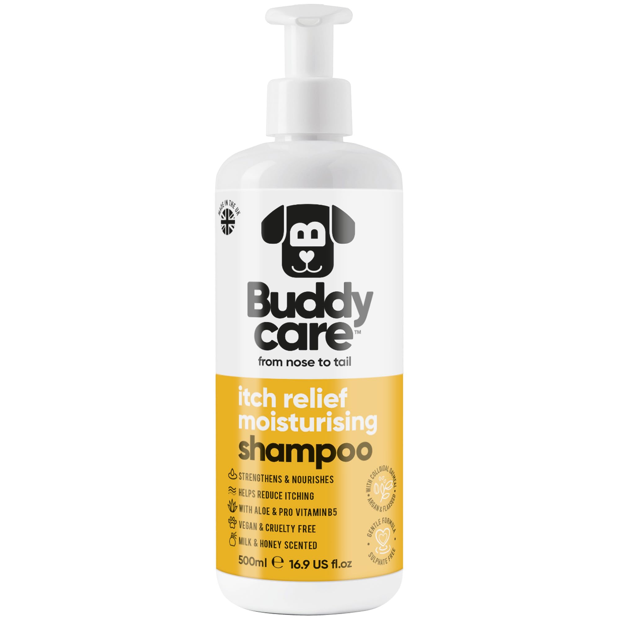 Itch Relief Moisturising Dog Shampoo by Buddycare, 500ml
