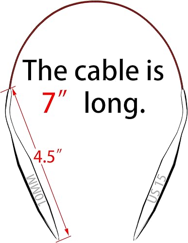 Miniatura 3 de Juego de agujas de tejer circulares tamaño 15, juego de 16 pulgadas de metal redondo
