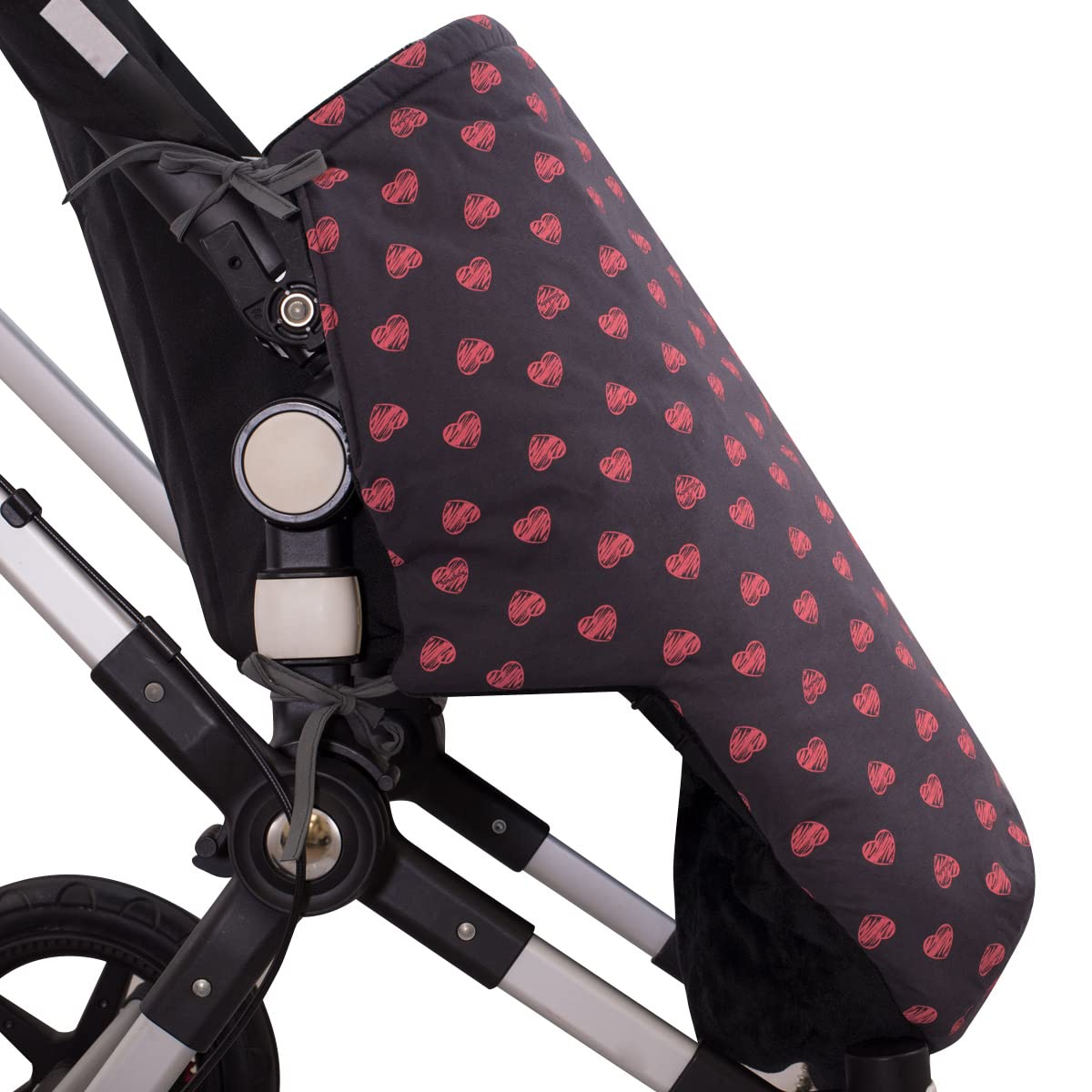 JYOKO Kids Saco Cubrepiés de Invierno Compatible con Portabebés, Sillas de Coche y Cochecitos de Paseo | Polar Teddy Extra Suave | Hecho en España (Fluor Heart, Polar Teddy - 80 Cm)