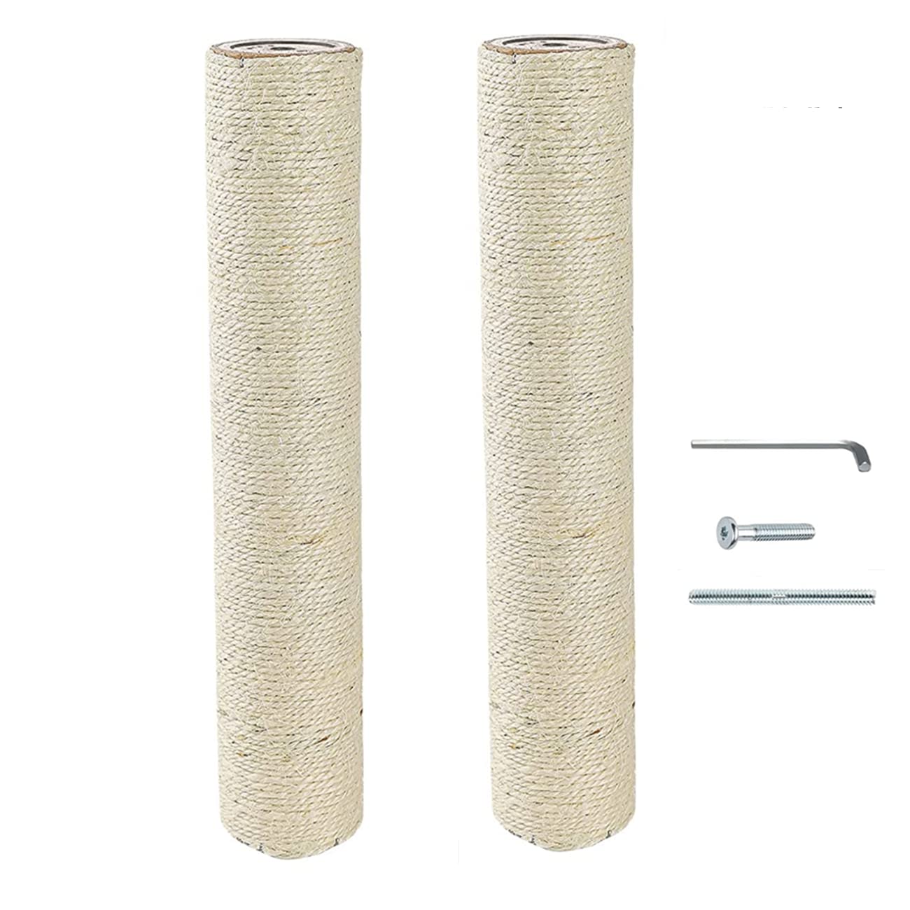 SHENGOCASE 2-Pack 15" L, Ø 2.75" Cat Tree Tower Accessories Replacement Post with M8 Bolt, DIY Cat Scratching Post Replacement Part Pole