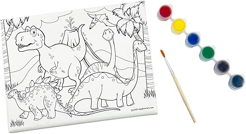 Miniatura 3 de Kipp Brothers Juego de 4 pinturas y lienzos de bricolaje - Dinosaurio