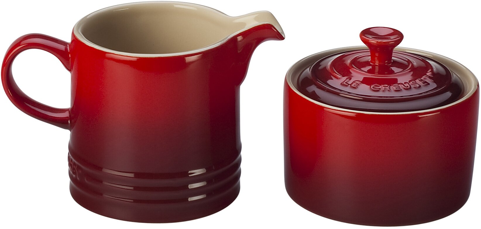 Le Creuset Stoneware crema y azúcar Set – blanco