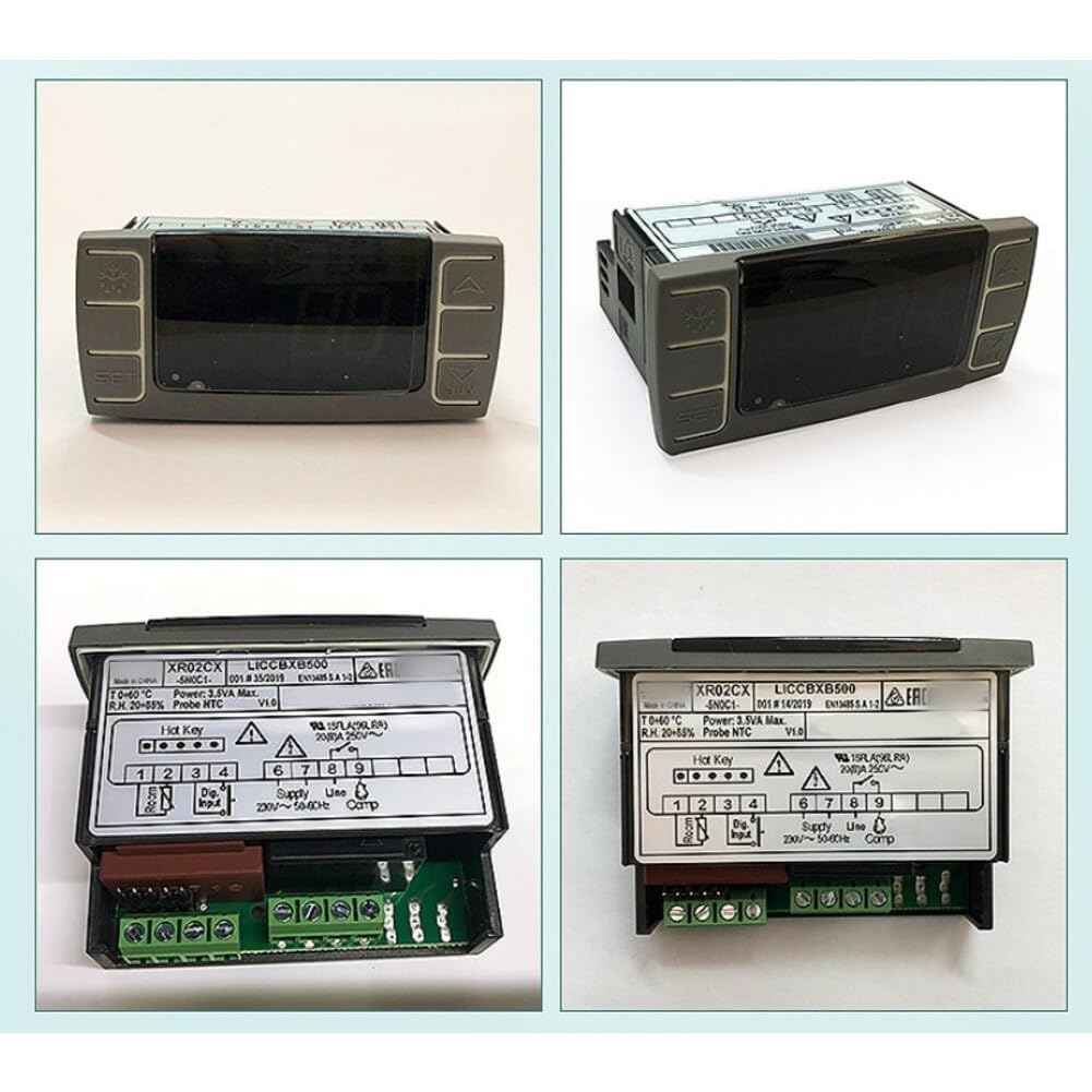 Whychstore XR02CX-5N0C1 Thermostat numérique, contrôleur de température intelligent avec alarme pour réfrigérateur, vitrine, refroidisseur, installation intégrée de -40 à +99 °C