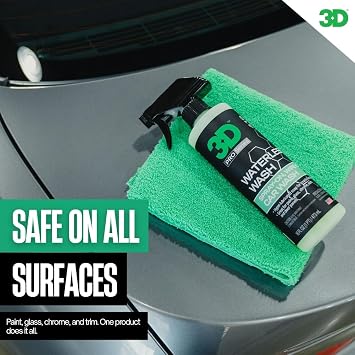 3D Waterless Car Wash - Easy Spray Waterless Detailing Spray - No Soap or Water Needed - Great on Cars, RVs, Motorcycles & Boats 16oz.