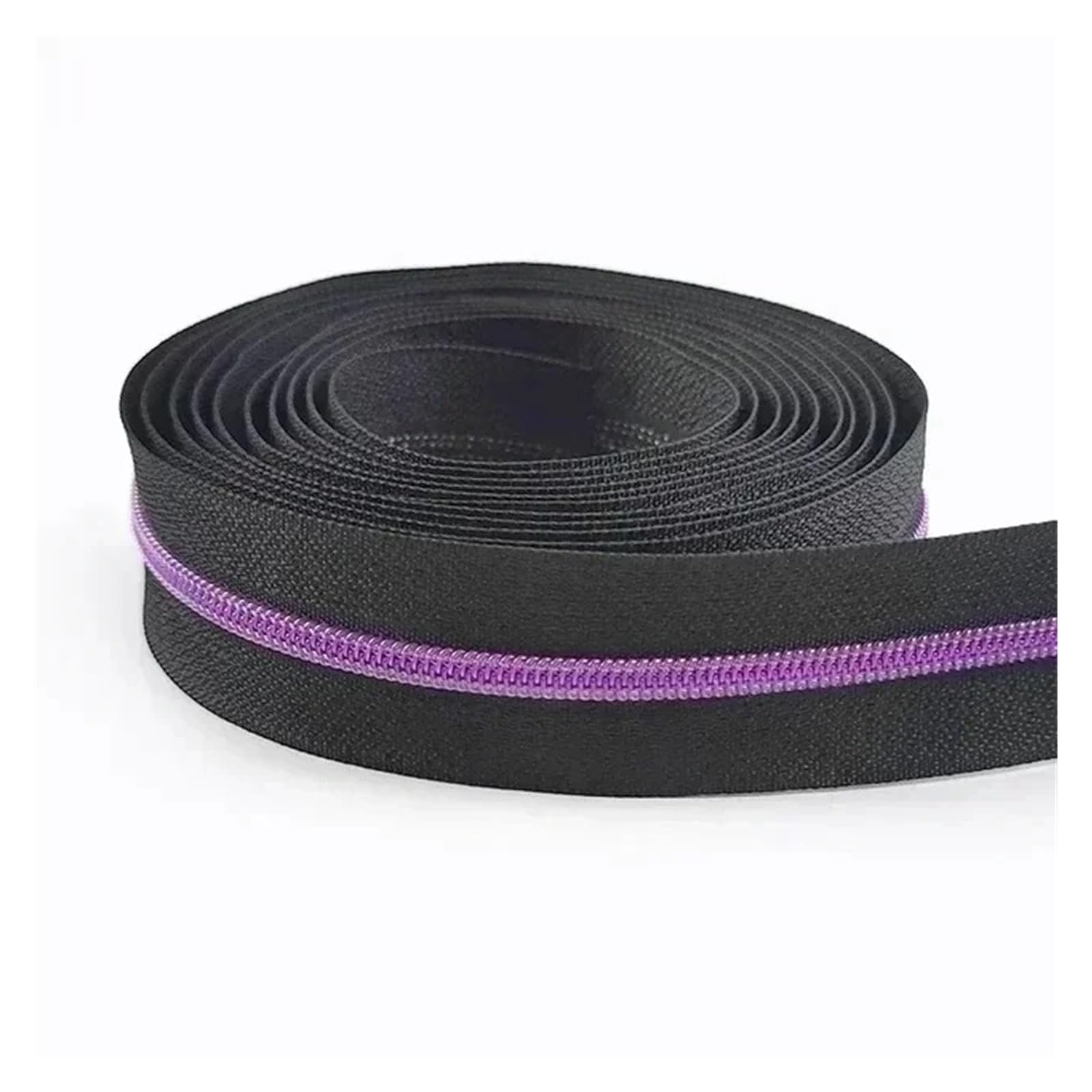 1 pezzo di nylon da 20 m | Nastro con cerniera in nylon da 1 pezzo 20 m for cucire(KY377-BlackPurple)