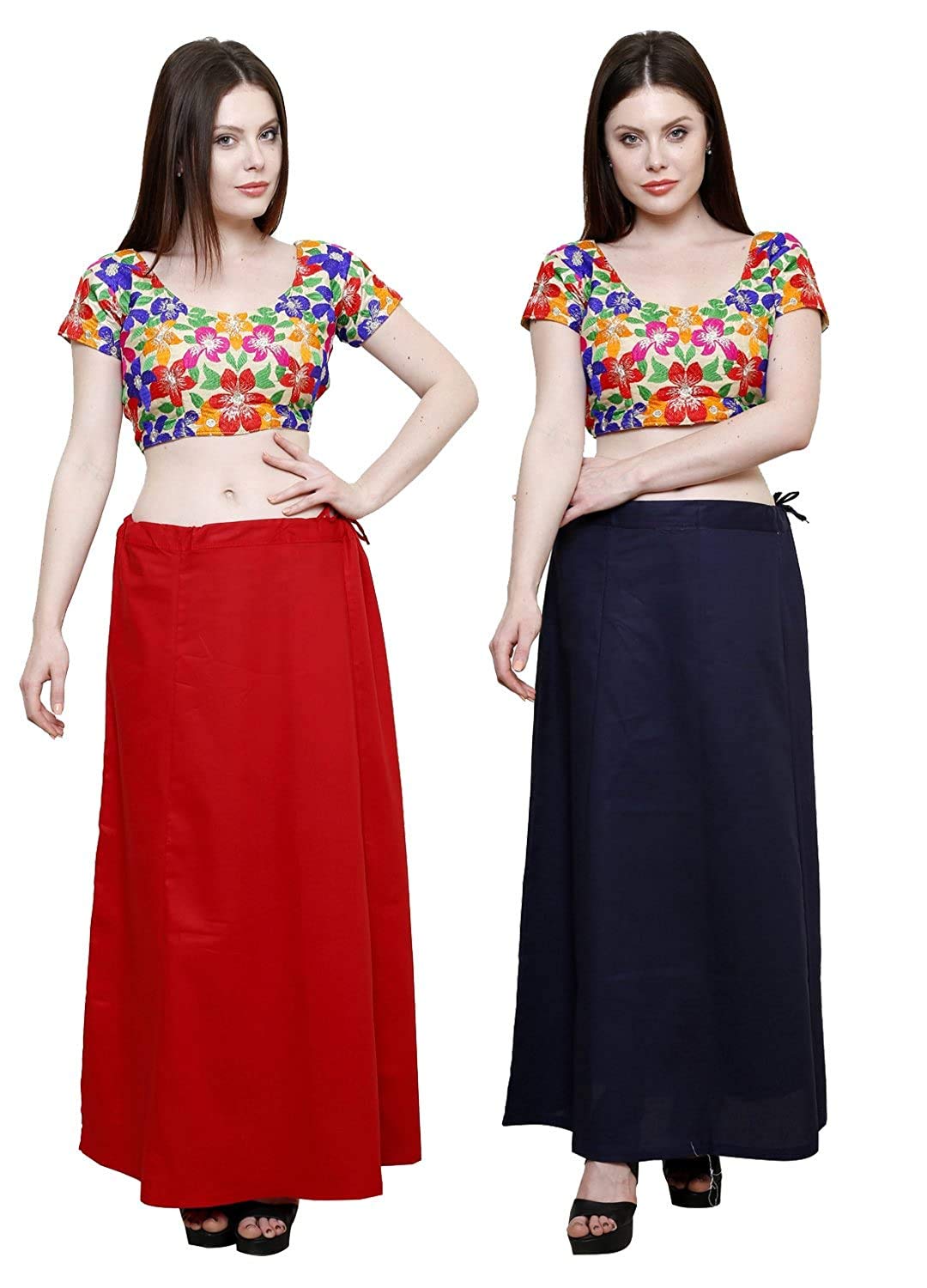Combo of Women's Cotton Best Plain Solid Indian Readymade Inskirt Saree Petticoats (Waist Size: 38-Inch) Multicolour-image-17