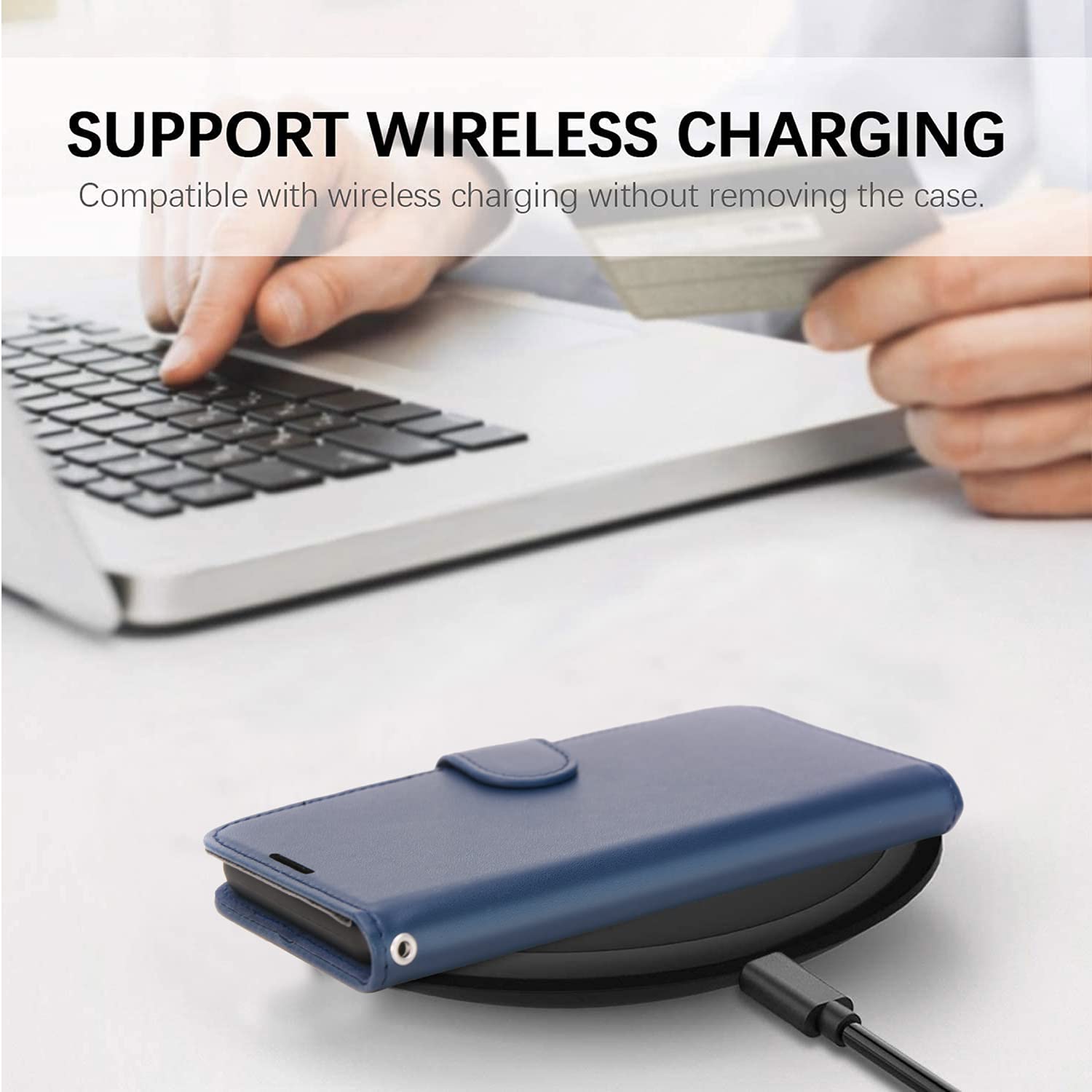 Étui Portefeuille IPhone 13 Pro - Housse Cuir PU Avec Portes-cartes Et Béquille Intégrée (noir)