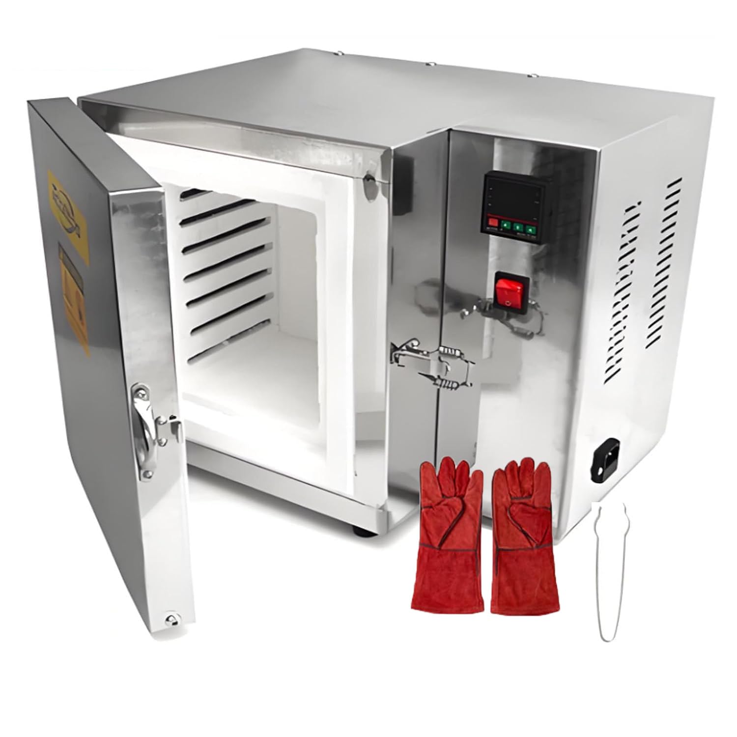 Forno elettrico per ceramica, forno a muffola da 1500 W con controllo digitale PID, riscaldamento a 800 °C, riscaldamento su 4 lati, triplo isolamento, 15 x 15 x 20 cm, ideale per la creazione di