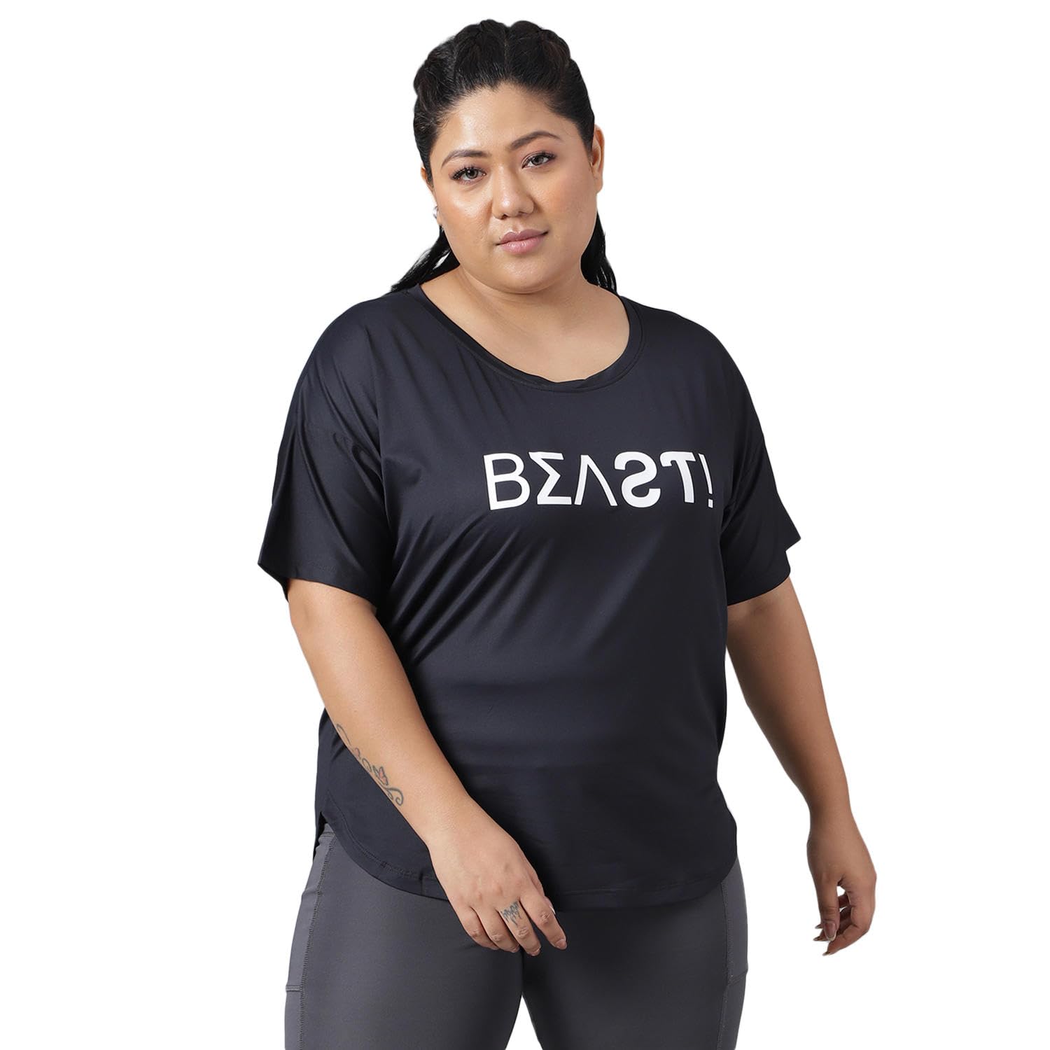 mkh Women Breathable Active Gym Wear Tshirt | Dri Fit Poly Spandex Gym Top | Lightweight, Sportswear for Workout, Running & Yoga| Round Neck Stretchable Casual Workout Top/MKHWT-1255-picture-22