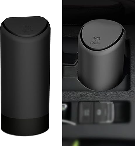 1 bote de basura para automóvil con tapa, 6.2 pulgadas x 2.5 pulgadas, contenedor de almacenamiento portátil de silicona suave 3R, universal,