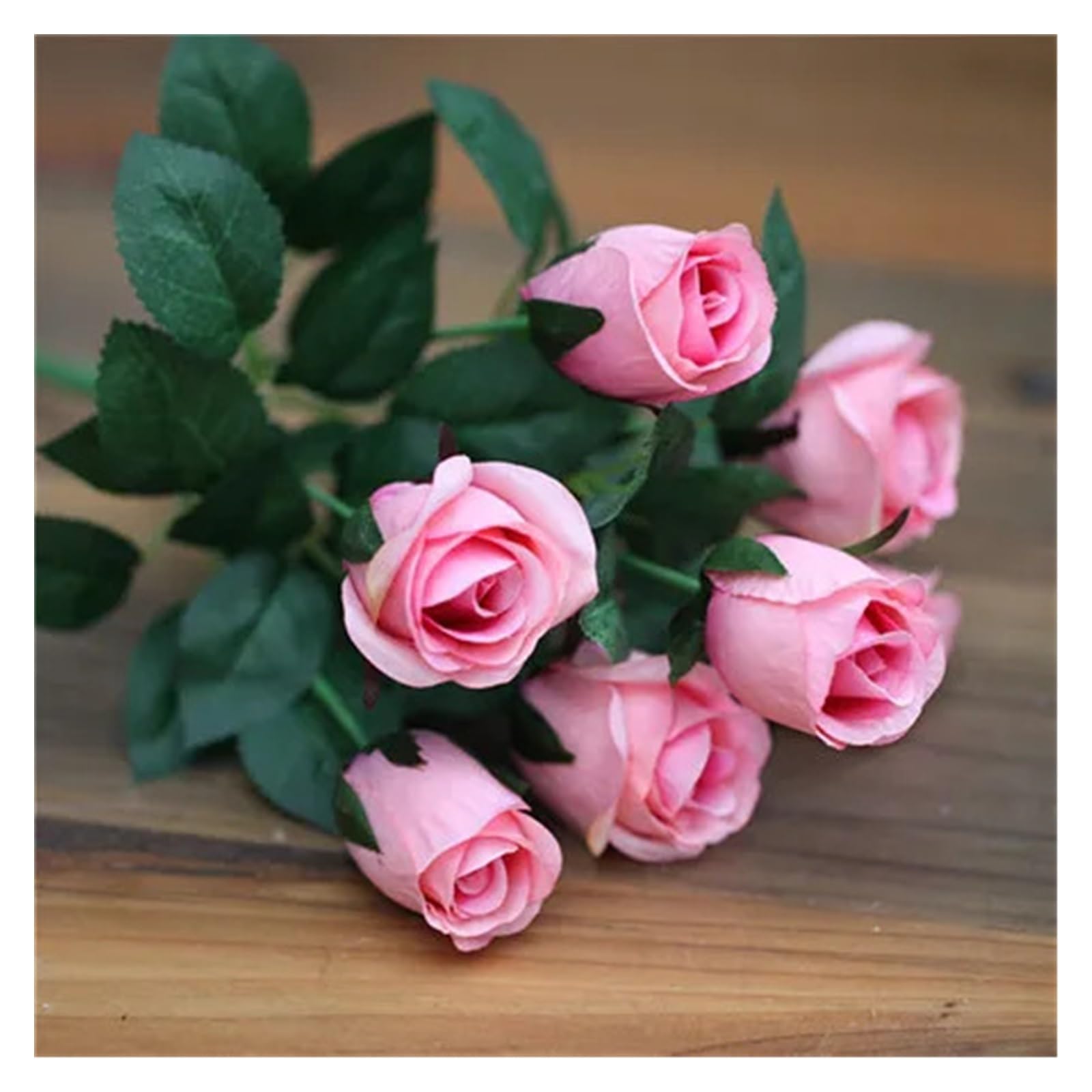 Fiori artificiali Bouquet di rose di fiori di simulazione di seta a 7 teste Bouquet di rose artificiali Bouquet da sposa Bouquet di fiori artificiali for la tavola di nozze di famiglia Fiore finto(Dee