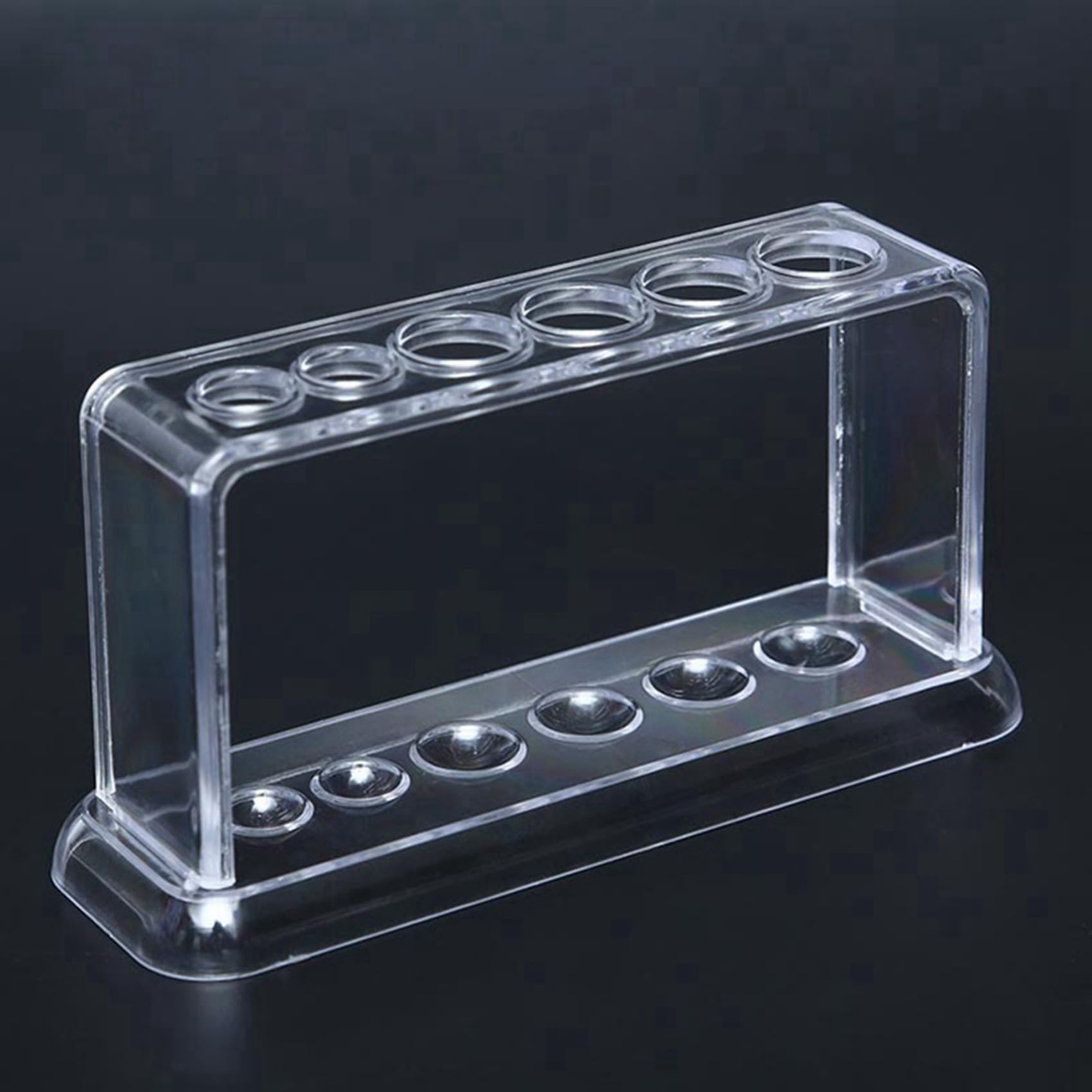 10X de PláStico Transparente Tubo de Ensayo en Rack 6 Agujeros del Soporte del Tubo de Ensayo de Laboratorio Soporte Escuela Estante Lab Supply Equipo 16.7X8X3 cm