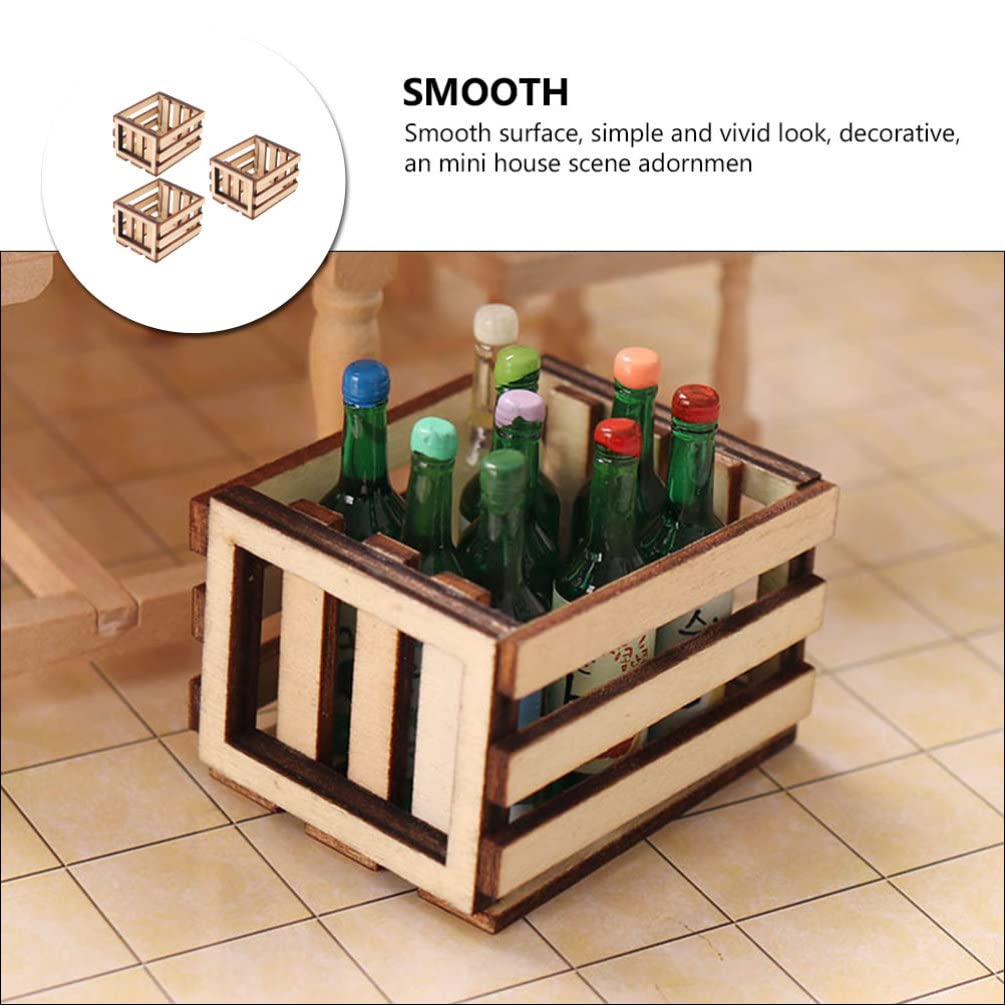 6 Mini Cestas De Almacenamiento Para Casa De Muñecas - Accesorios En Miniatura, Color Caqui
