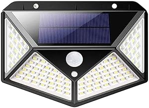 Luminária Energia Solar Parede 100 Led Sensor Presença 3 Funções Lampada