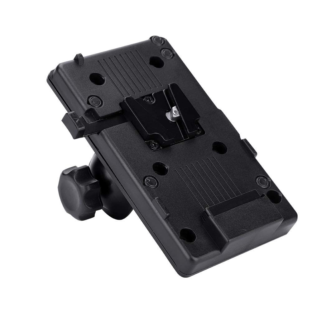 V-lock Battery-Powered Plate, V-Mount Power Supply BP Battery Plate Adapter w/D-tap & Clamp for Sony DSLR Video Camera