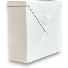 NACH Mailboxes for Outside Wall Mount, 10 x 10 x 4 inch White Wall Mount Mailbox, Waterproof Mailboxes for Outside - Chicago Style Mail Box