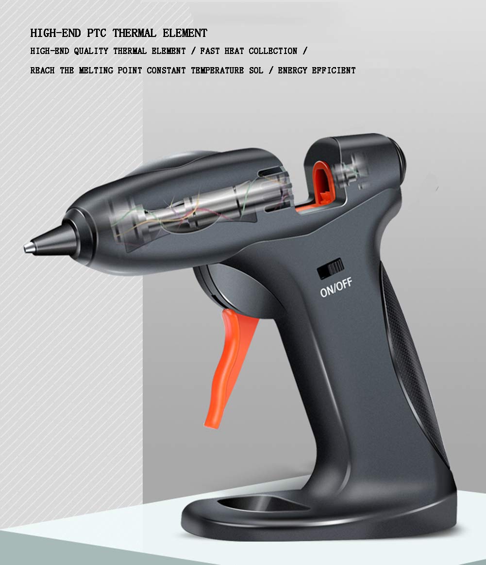 AIZYR Pistolet À Colle sans Fil, Batterie Au Lithium Colle Gan (avec 30 Bâtons De Colle De Haute Qualité) - Verre Rempli, Bricolage Maison/Accessoires pour Cheveux, Céramique Collante
