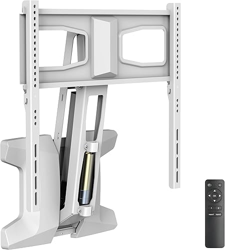 MOUNT-IT! Soporte de pared motorizado para TV con chimenea | Soporte de montaje de mantel eléctrico desplegable con control remoto, capacidad de