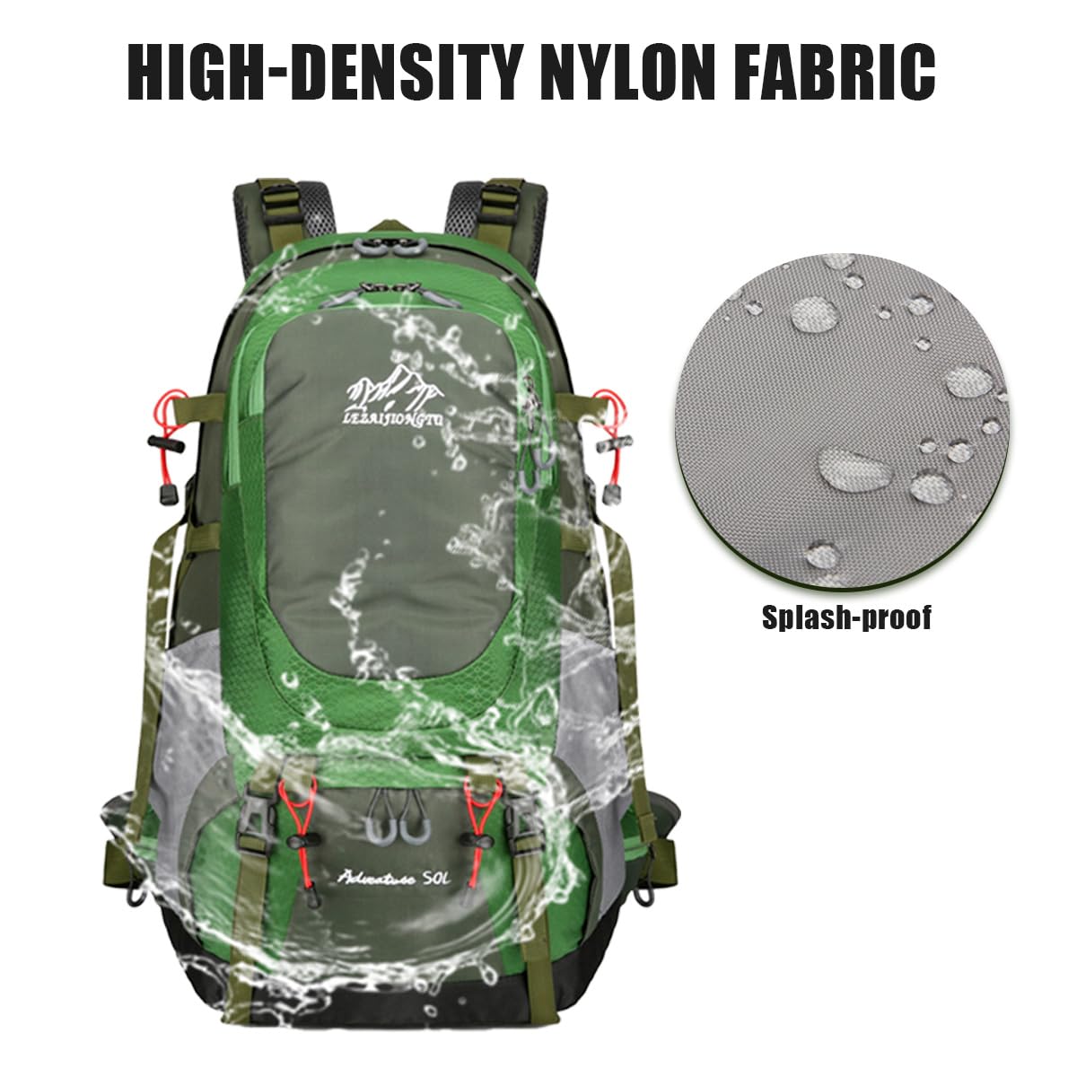 Mochila Senderismo,Mochila Trekking Antisalpicaduras con Funda Impermeable y Cuerdas de Fijación para Bastones de Trekking,40L Mochila Montaña para Senderismo,Camping,Trekking