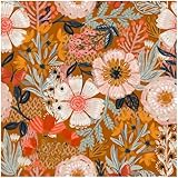 HAOKHOME Boho Peel and Stick Wallpaper Floral Wall Paper Removable for Bedroom Orange/Pink Contact Paper 17.7in x 32.8ft