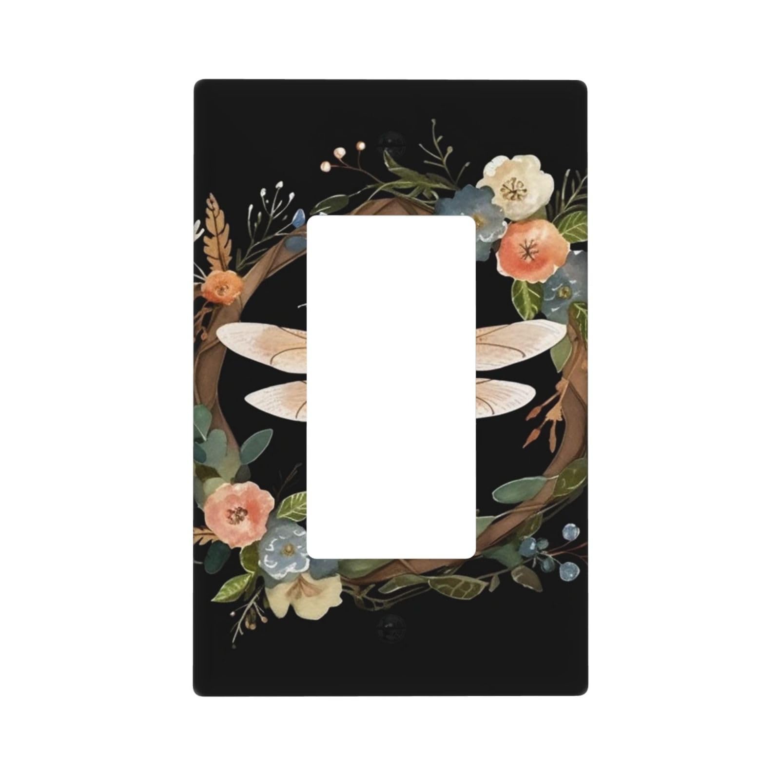 Kloph Style M Decorator Wall Plate 1 Gang Light Switch Covers Decorator Receptacle Outlet Covers Image Of Dragonfly In Wreath Wall Plates For Electrical Outlets Plug Cover Single Rocker Switch Plates