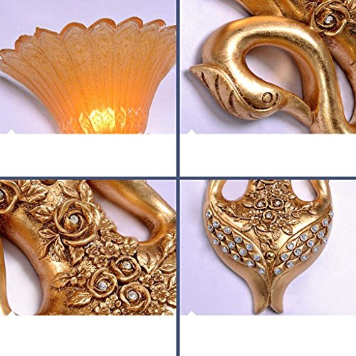 Lámpara de pared europea de resina GZ para un dormitorio elegante con luz creativa de cabecera 3