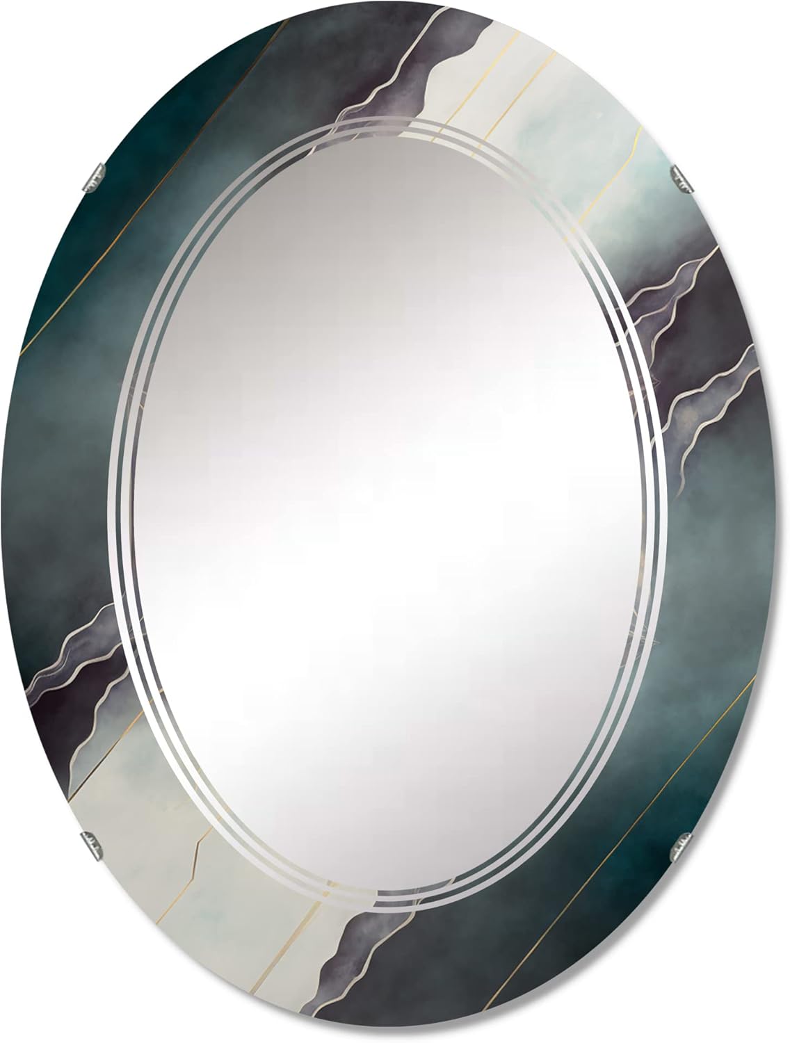 Ancient Sacred Retro Designs III – Espejo de tocador, espejos de baño, espejos de pared para sala de estar, dormitorio, espejo ovalado, grande, 20 x