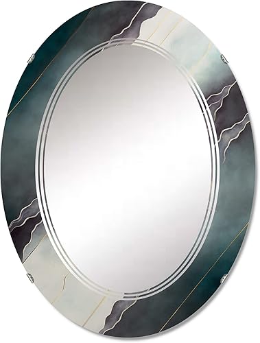 Ancient Sacred Retro Designs III - Espejo de tocador, espejos de baño, espejos de pared para sala de estar, dormitorio, espejo ovalado, grande, 20 x