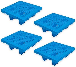 4 Pcs Plastic Pallet for Basement Storage, Storage Commodity Goods Pad, Waterproof Storage Nestable Shipping Grid Pads for Warehouse Residential Industrial Agriculture