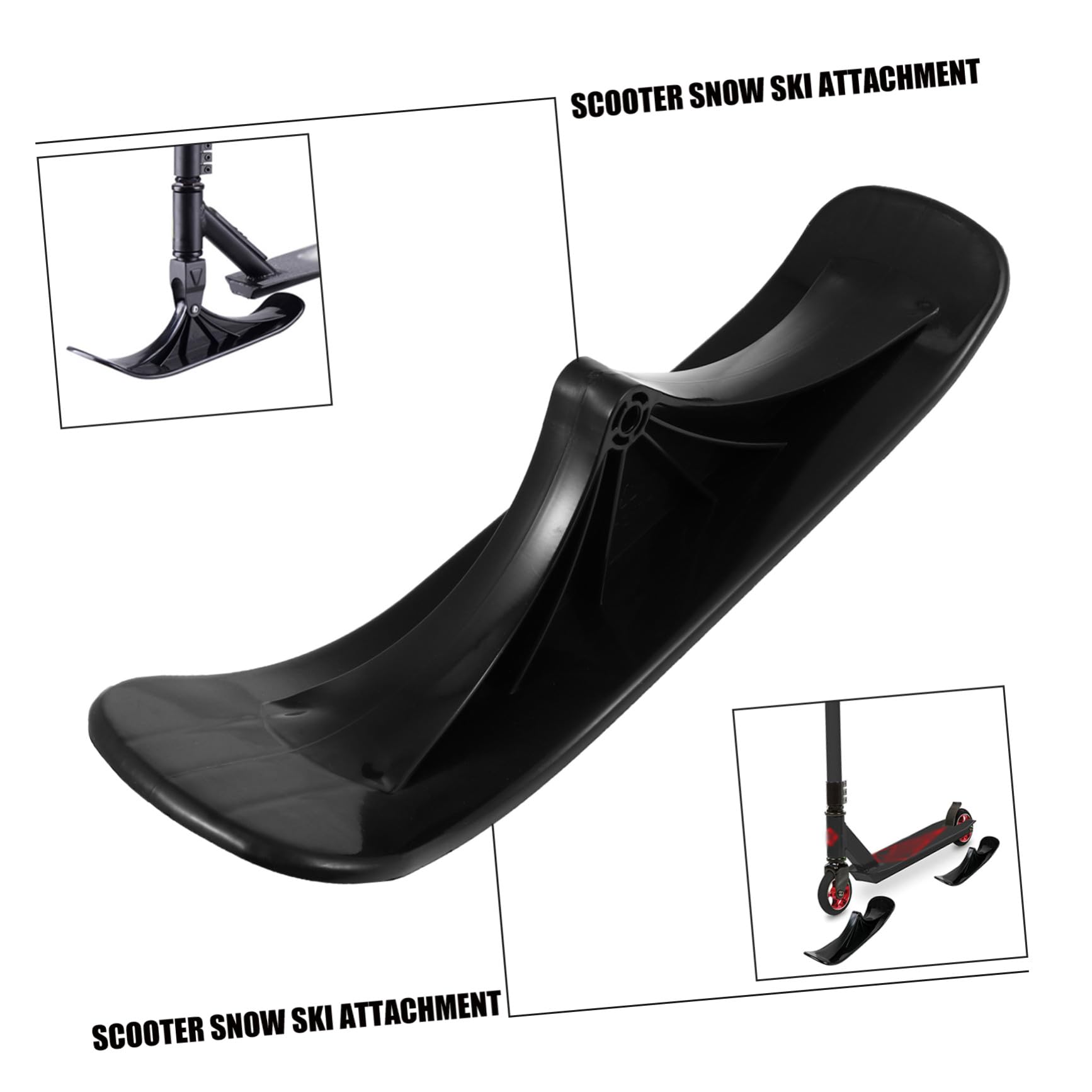 Accesorios Negro de Trineo para Nieve y Esquí Patinete PE