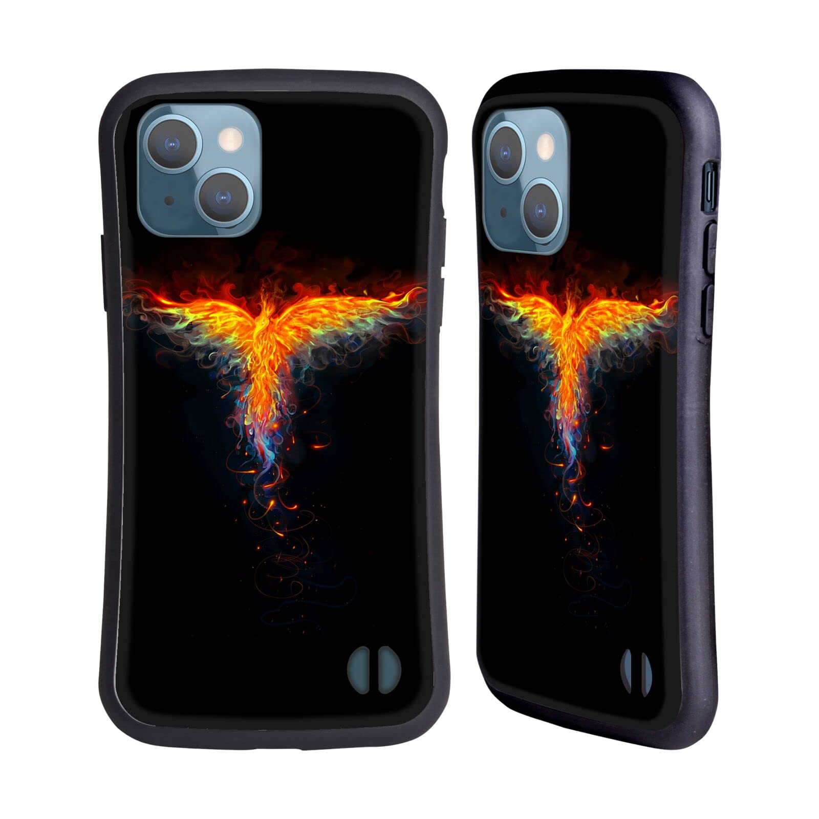 Head Case Designs Officially Licensed Christos Karapanos Bird 3 Phoenix 2 Hybrid Case Compatible with Apple iPhone 13
