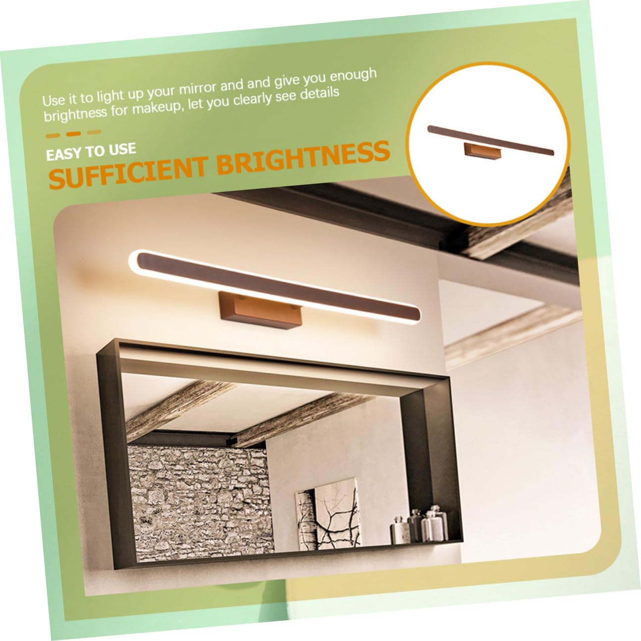VALICLUD LED Schminktischleuchte aus Aluminium für Spiegel, 1 Satz | Gleichmäßiges Licht, Dimmbar, für Schlafzimmer und Badezimmer, Acryl Elemente