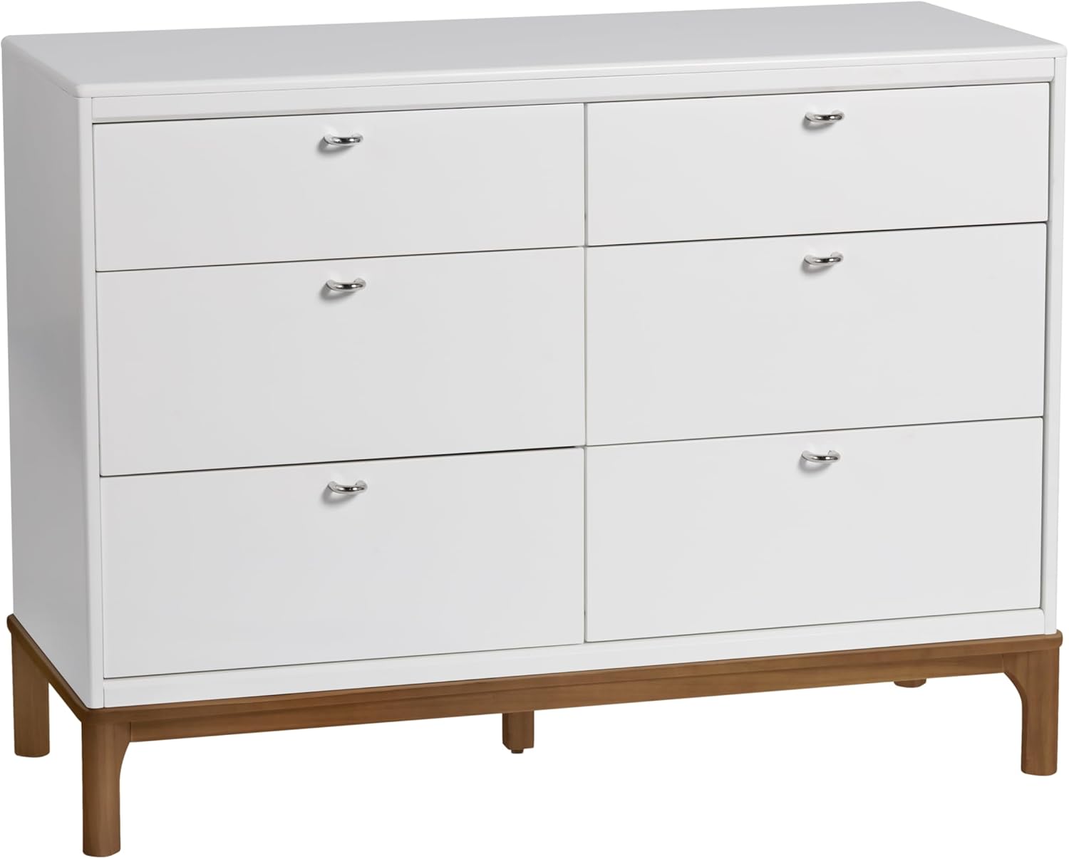Little Seeds Laurel 6-Drawer Dresser, White/Acorn
