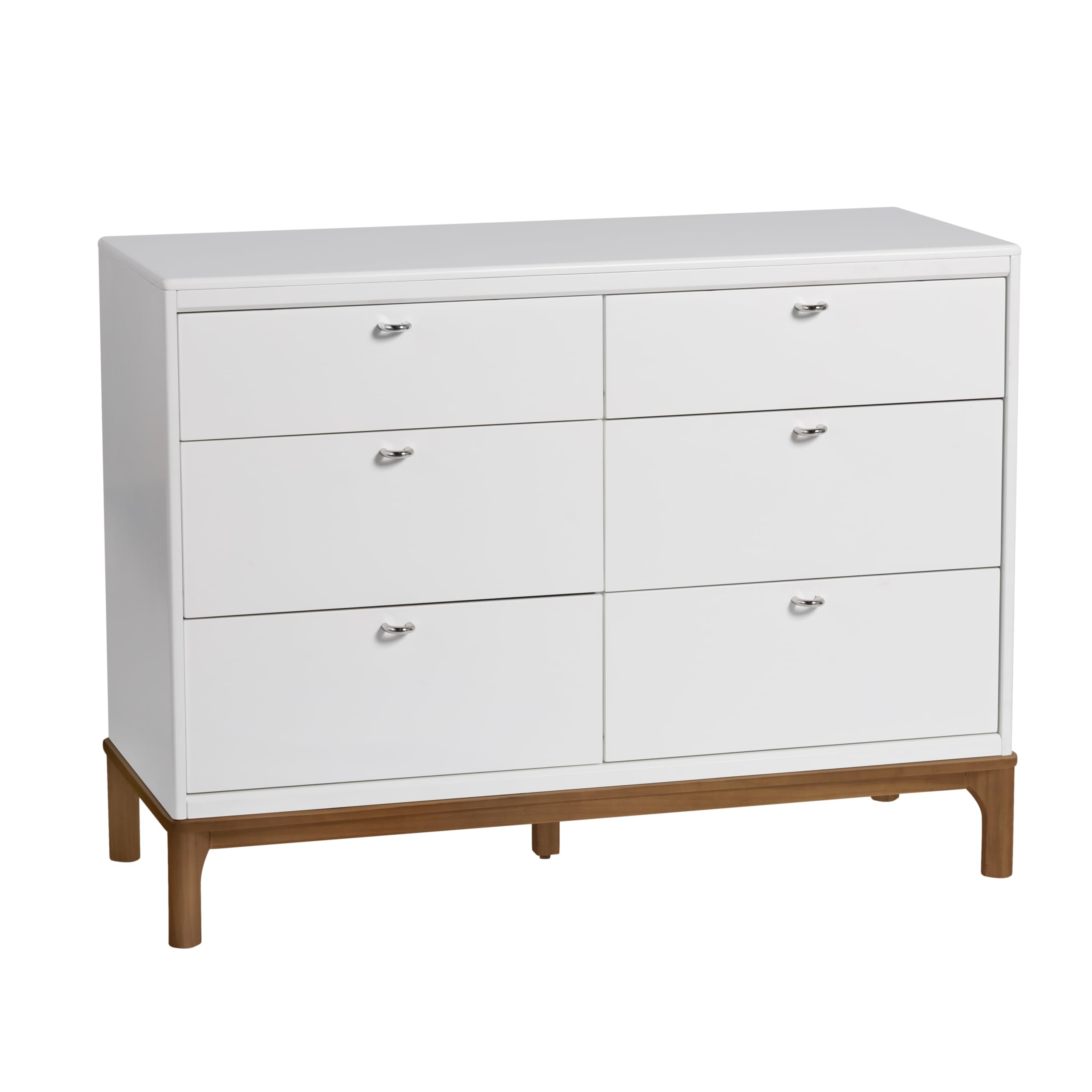 Little Seeds Laurel 6-Drawer Dresser, White/Acorn