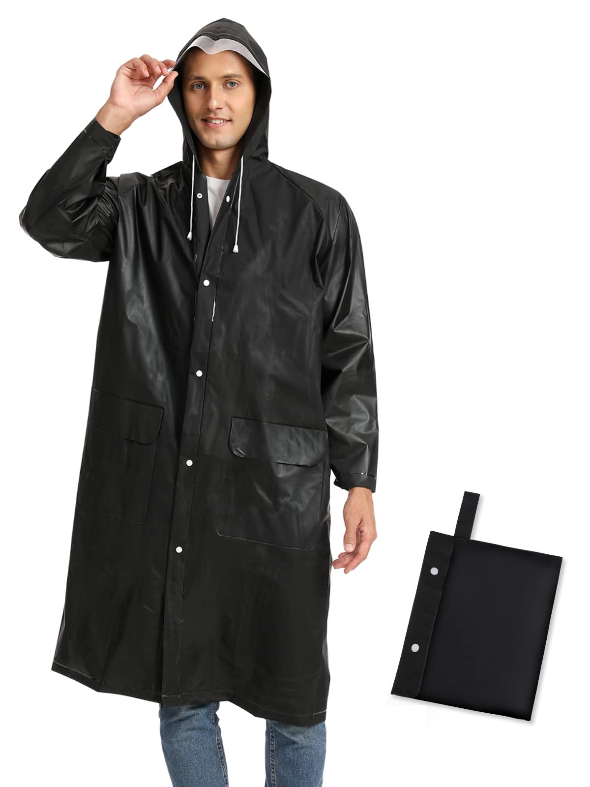 Rain Poncho Opret Pack Raincoats For Adults Reusable, EVA Rain