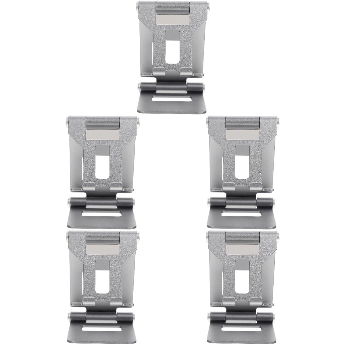 5 Piezas Soporte Móvil y Tablet Plegable Soporte Metálico de Escritorio Resistente y Estable para Smartphones y Tablets Diseño Portátil Gris para Cómodo
