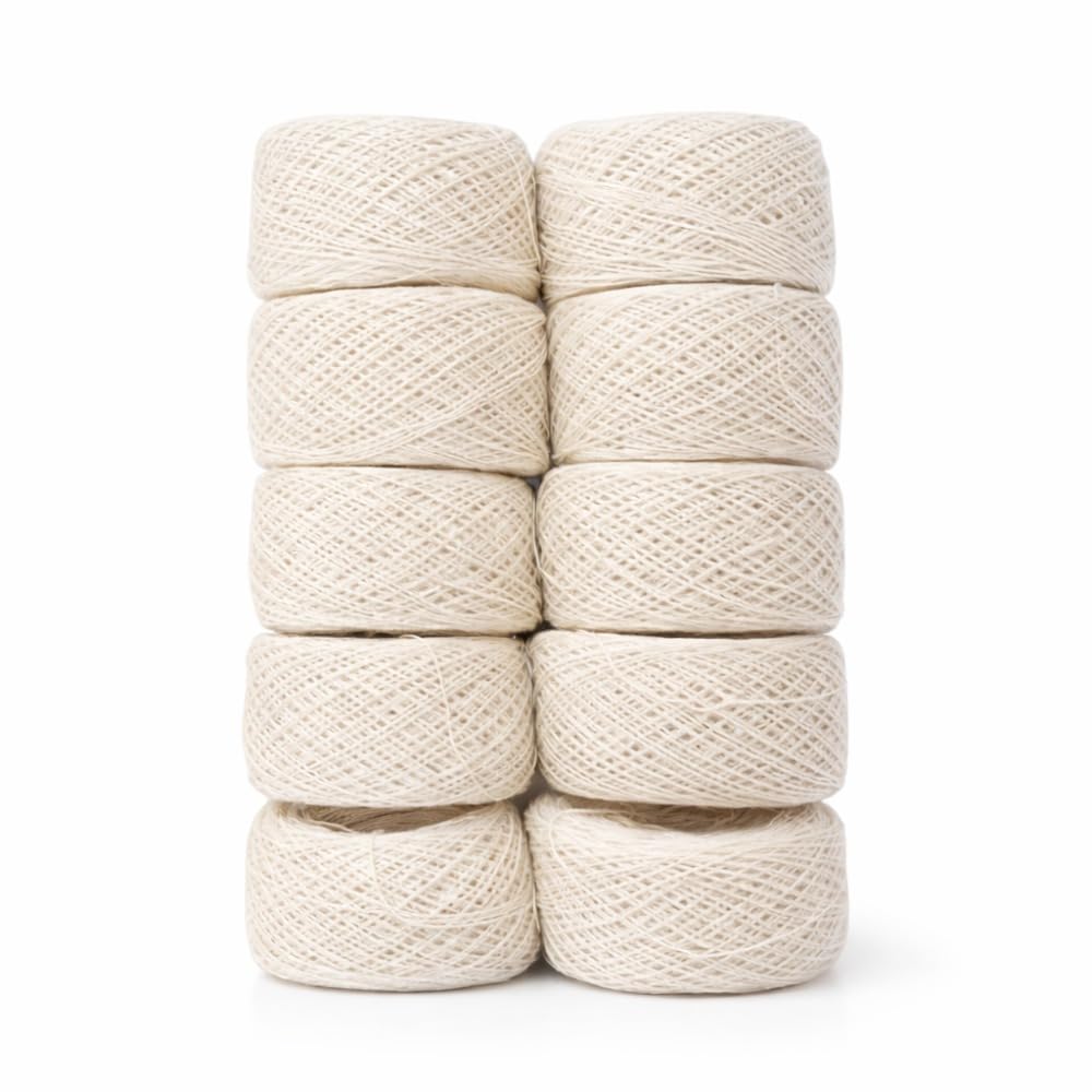 Natural Cotton Thread Roll for Flower Garlands | Soft & Strong Pooja String for Jasmine, Decoration & Handicraft | Eco-Friendly White Cotton Twine(10 Pcs per Pack) (White Big, Combo)-image-41