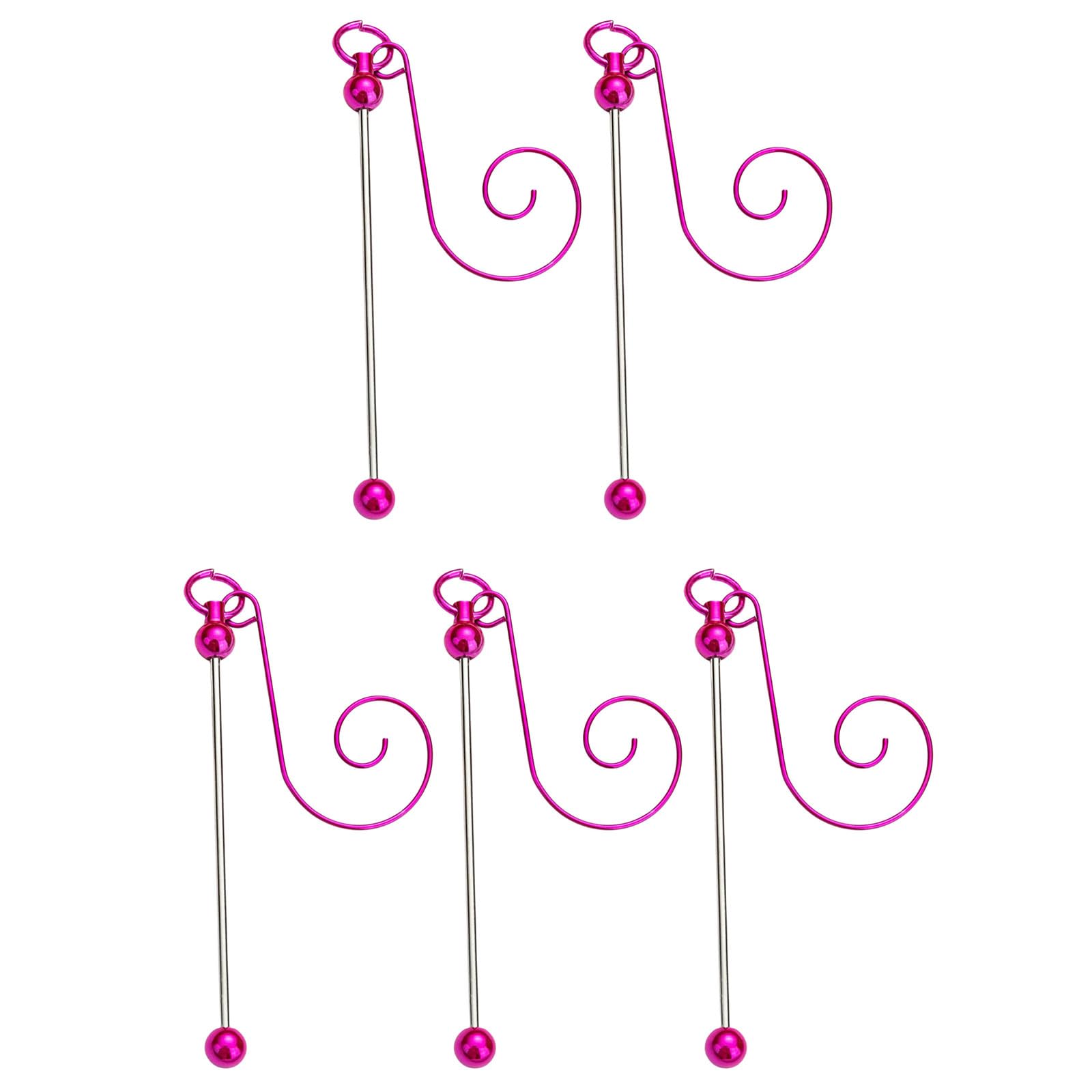 Fazvncv Of 5 Beadable Metal Christmas Hangers for Crafting and Tree Decoration Colorful Hanging Hook Craft Accessories Metal Ornament Hanger