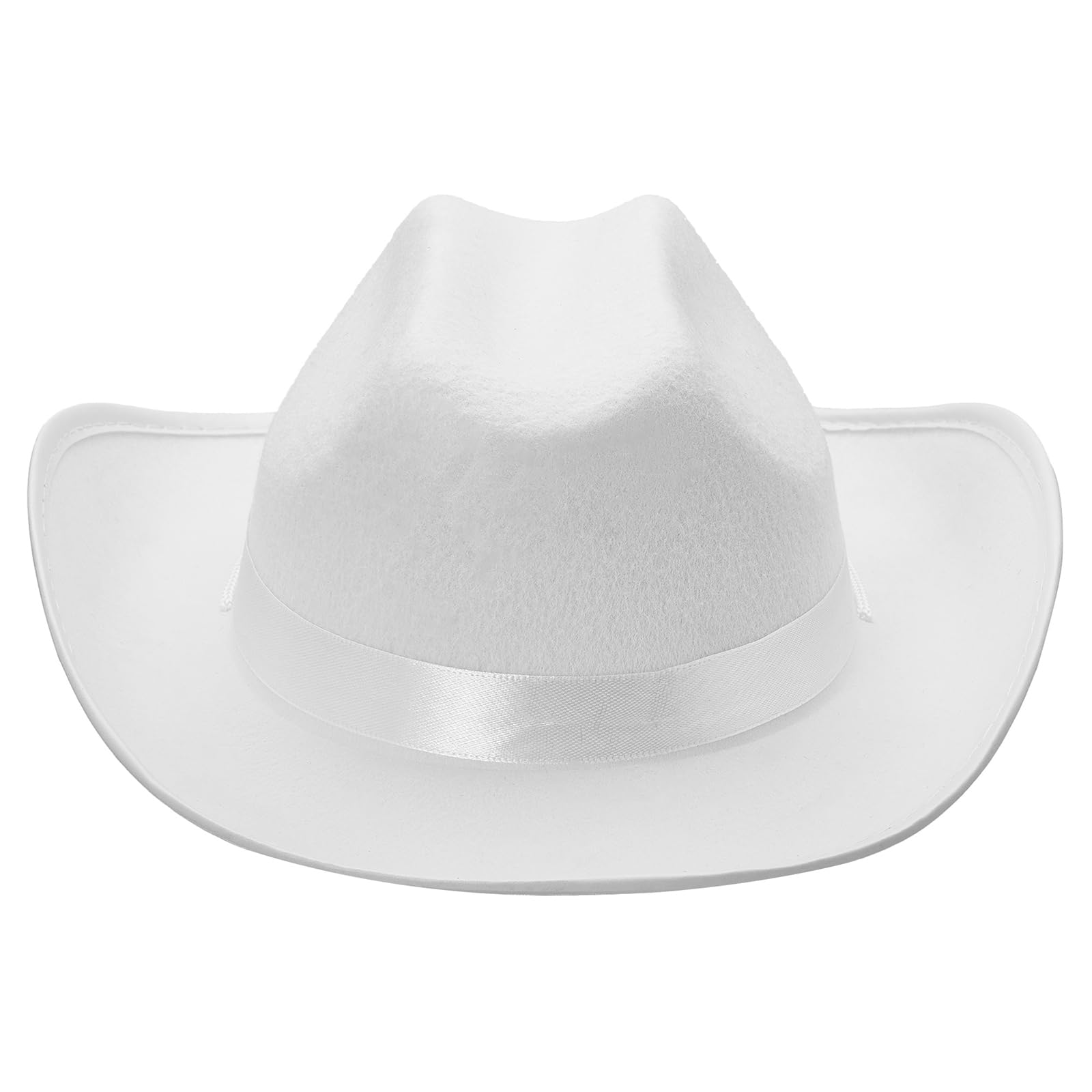 Edhomenn Kids Cowboy Hats, Wide Brim Western Cowgirl Hat with Adjustable Strap, Cowgirl Costume Accessories (01 White, One Size) - Image 2