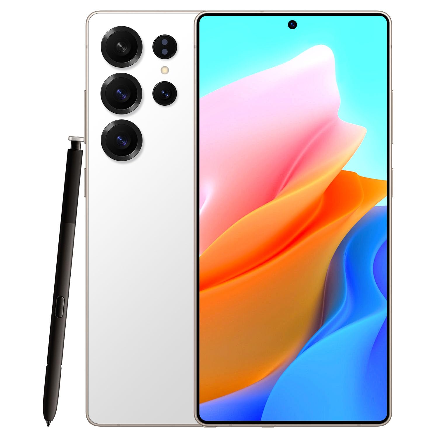 Unlocked Phones I25 Ultra Android Cell Phones, 6800 mAh Battery, 12GB+512GB Smartphone 6.9" HD Screen/108MP+48MP Camera/Snapdragon 888 Processor, Silver