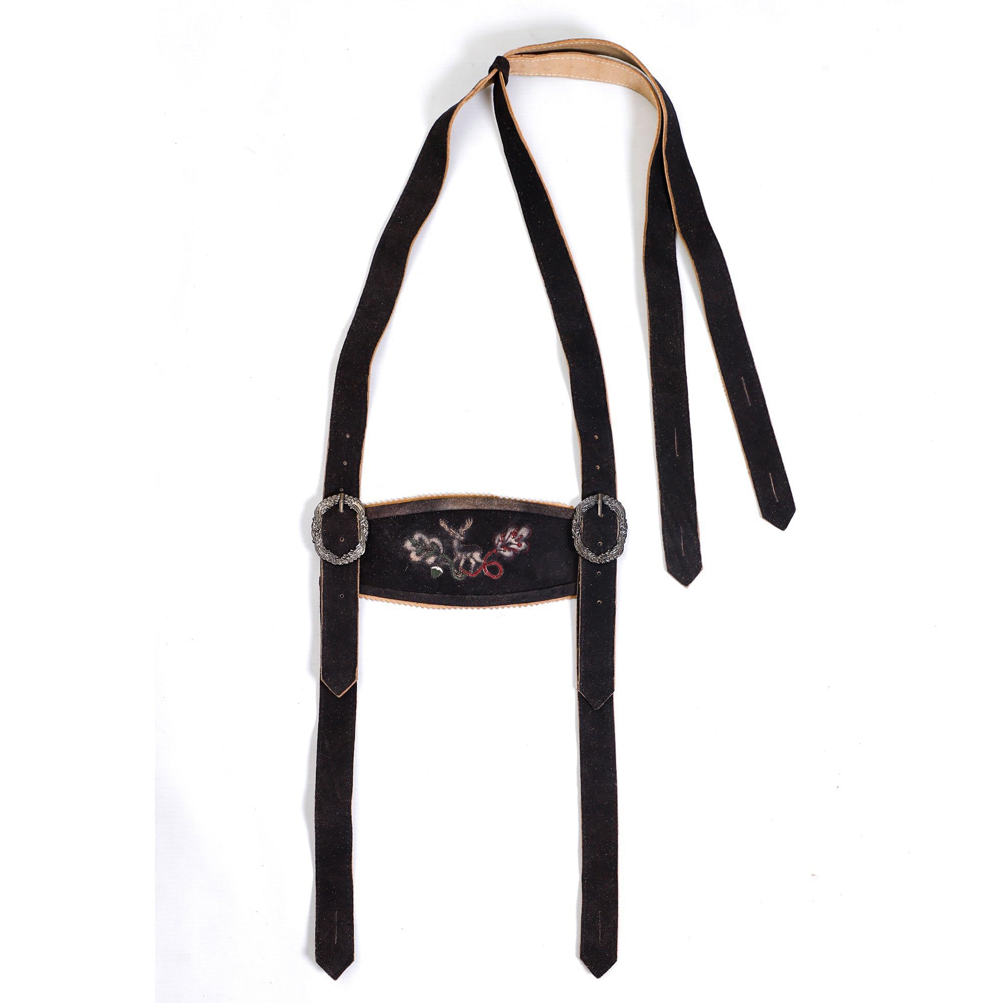 Bavarian Suspenders for men | Authentic Lederhosen suspenders with buckles for Oktoberfest Costume
