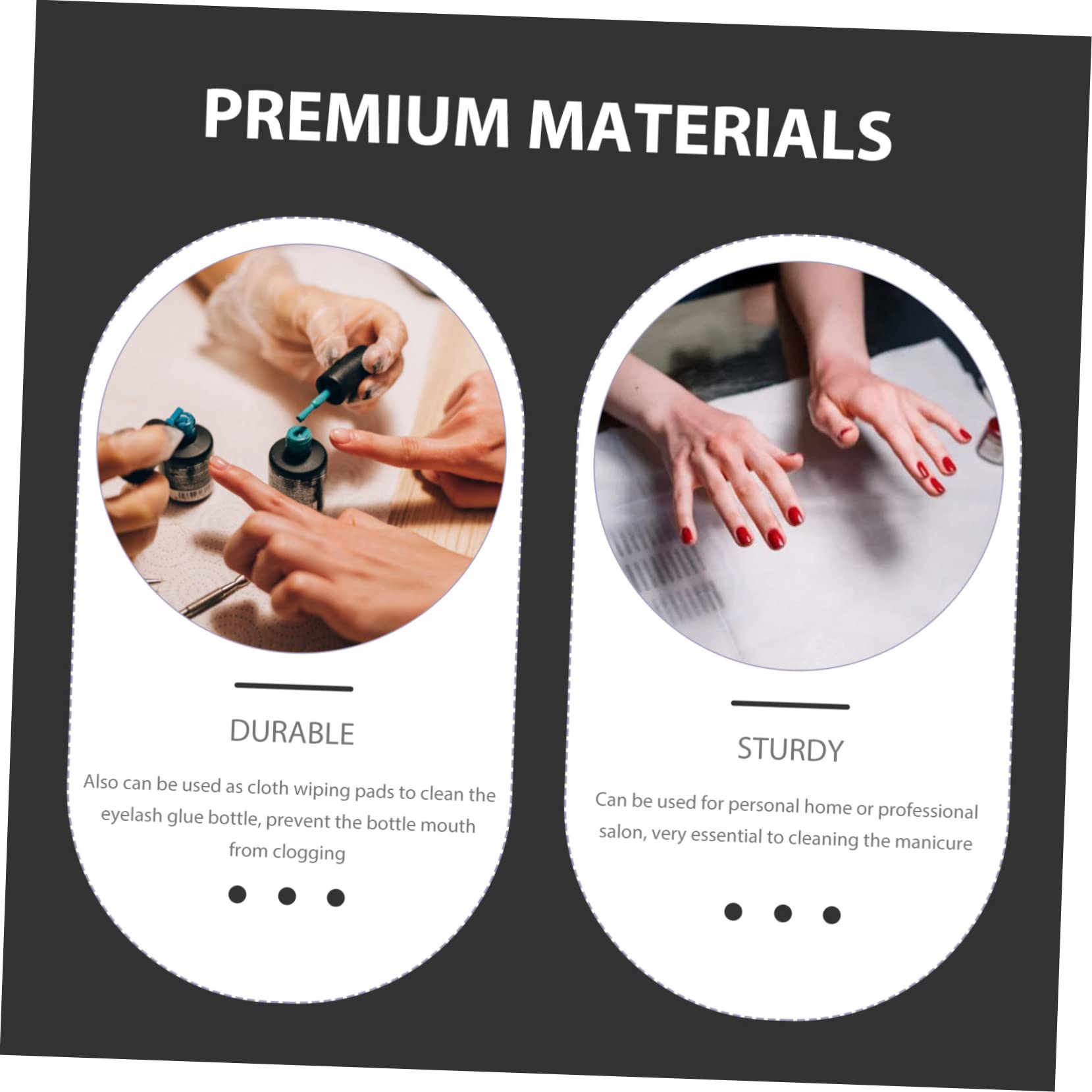 NOLITOY 2 Pack Lash Extension Glue Wipes Lint Nail Polish Pads Easy to Clean Glue Bottle Nail Art