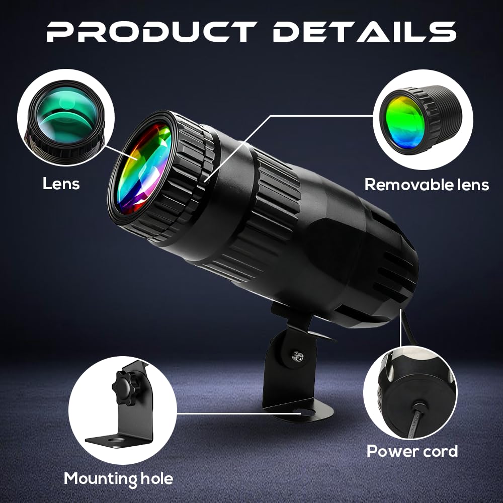 Led Punktstrahler, 4 en 1 Pinspot mit Fernbedienung, 4 Modi Spiegelkugelprojektor, RGBW Punktstrahler für Discokugel, Aufhängen Spotlight für Bar Disco Tanzhallen Party Hochzeit