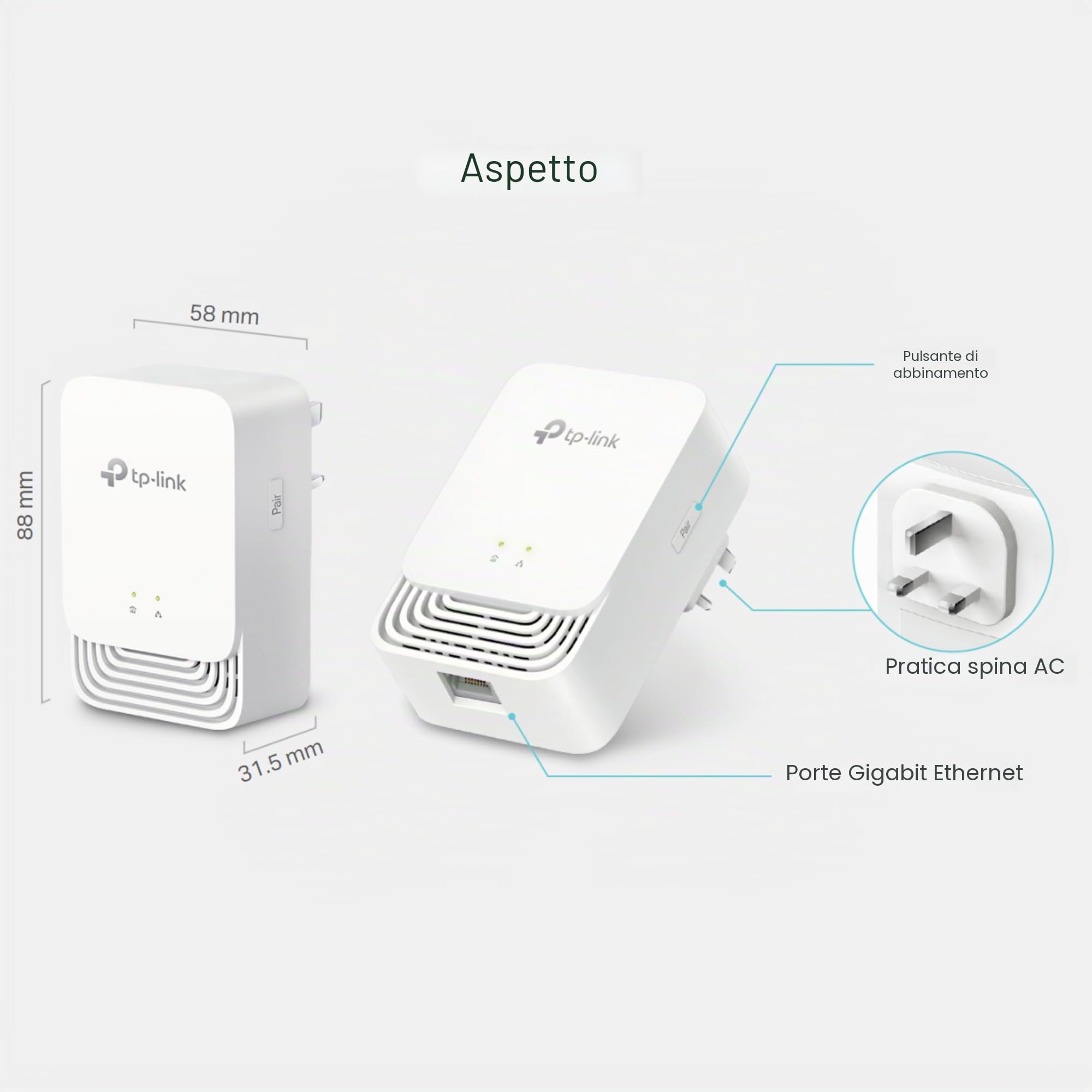 TP-Link PG1200 Kit Advanced Protocol G.hn 1200 Mbps Powerline Kit Adattatore Kit, 1+1 Porta Gigabit Ethernet, Risparmio energetico, Powerline WiFi Extender, non funziona con HomePlug AV/AV2, 8K