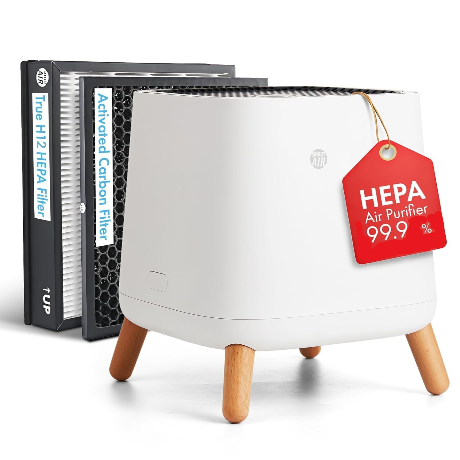 Sqair Air Purifier with 360° air circulation for Home (Long Filter Life with Extra Thick HEPA & Carbon Filter) | Coverage area 430 sq. ft | Removes 99.5% PM 0.1, VOC, dust, viruses | White-image-28