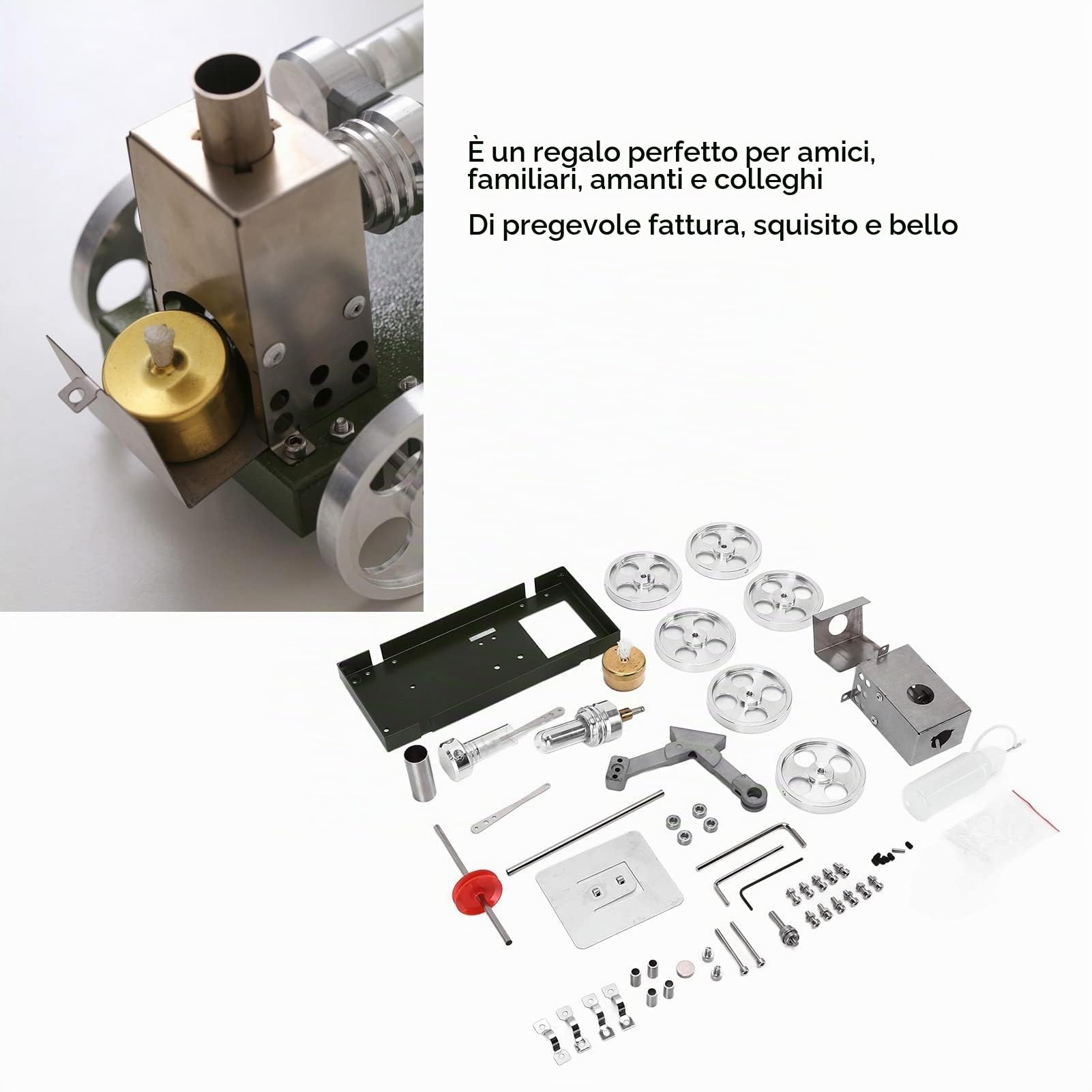 Atyhao Kit Motore a Vapore, Macchinari a Vapore Kit di modellismo Funzionamento Semplice Modello di Motore Stirling per l'apprendimento Meccanico della Fisica per Le dimostrazioni in Classe